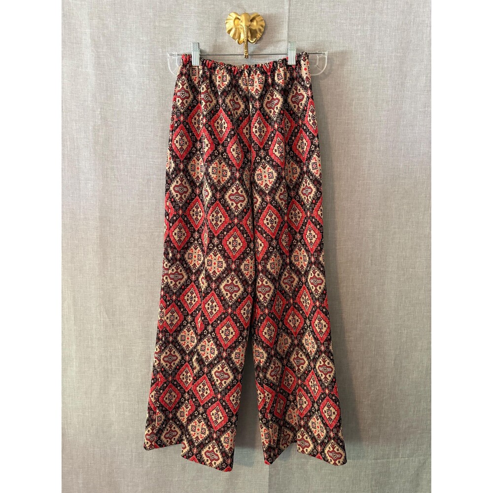 True Vintage Bohemian Pattern Retro Shapes Metallic Thread With Union Label